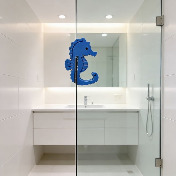 Adorable gancho de baño con forma de caballito de mar: organizador de pared sin taladros for toallas y batas