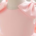 thumbnail image 6 of Bmisegm Girls Dress Cap Sleeve Round Neck 3D Bow Shoulder Back Big Bow Layered Ruffled Skirt Sweet Outfit Toddler Dress 9-12 Months, 6 of 9