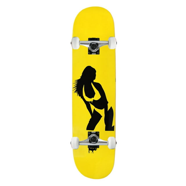 Moose Planche à Roulettes Complète Silhouette Fille Érable Canadien Jaune 7.75 Pouces