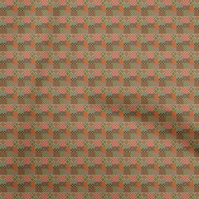 oneOone Polyester Lycra Dark Peach Fabric Floral Sewing Craft Projects Fabric Prints By Yard 56 Inch Wide