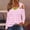 Pink, variant on CLOISE Tops for Women Fall Cute Striped Tops Crew Neck Long Sleeve Cold Shoulder Shirts Tunic Hollow Color Block Blouses Elegant Clothes Army Green L