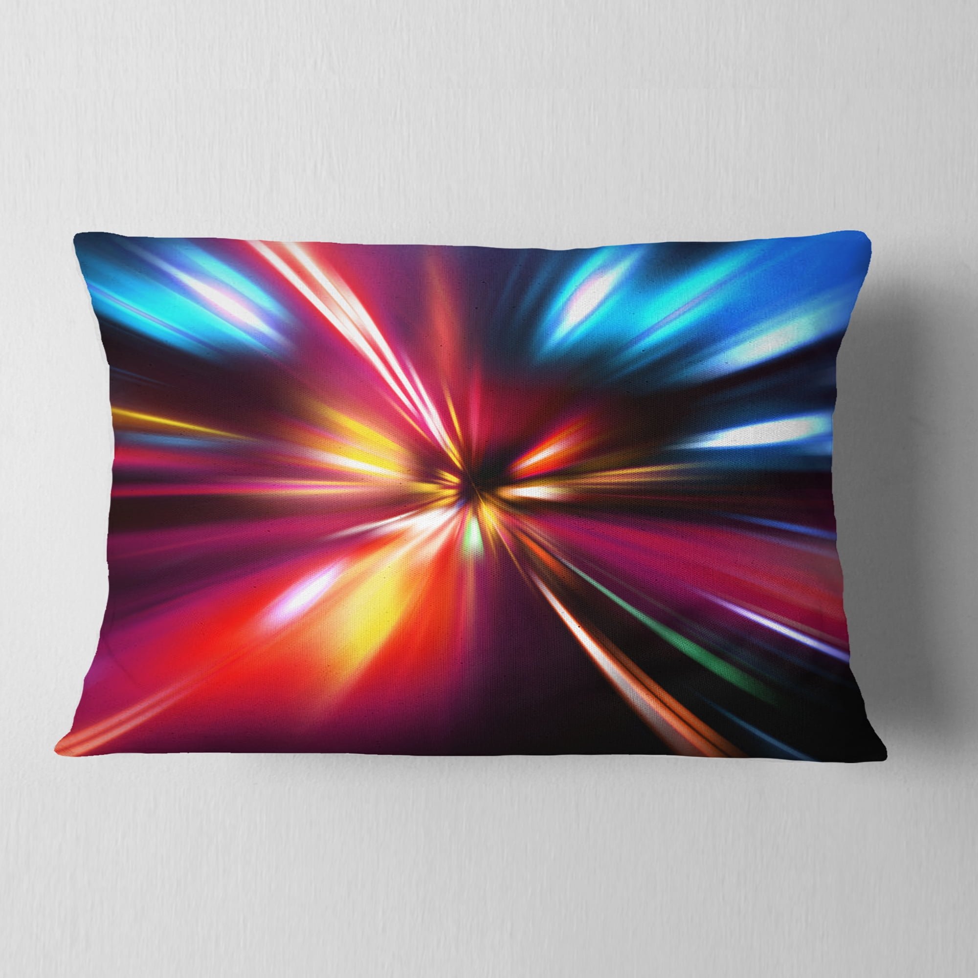 Designart Speed Motion in Night - Abstract Throw Pillow - 12x20