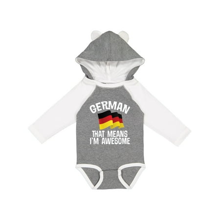 

Inktastic German Means Im Awesome Germany Flag Gift Baby Boy or Baby Girl Long Sleeve Bodysuit