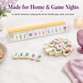 thumbnail image 6 of 4 Layer Mahjong Tiles American Mahjong Tile Set 160 Acrylic Layered Mahjong Tiles with Clear Engraving and Carrying Bag for Home Travel Game Nights (Yellow), 6 of 6