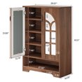 thumbnail image 2 of Tribesigns Shoe Cabinet with Mirrored Doors, 5-Tier Shoe Storage Organizer with Adjustable Shelves for Entryway, Hallway, 2 of 7