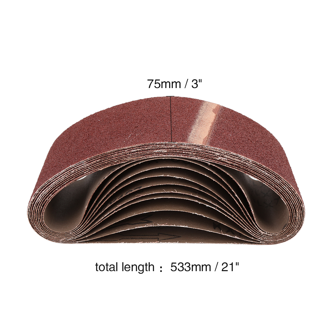 3x21 Inch Sanding Belts 80 Grit Aluminum Oxide Sanding Belt Sandpaper for Portable Belt Sander 10 Pcs