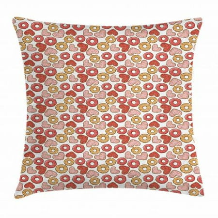 Dessert Throw Pillow Cushion Cover Classic Style And Filled Heart