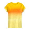 thumbnail image 6 of Wang6 Womens Plus Size Short Sleeve T Shirts Causal Loose Fit Gradient Printed Summer Tops Trendy Crew Neck Tees Shirts Yellow XL, 6 of 6