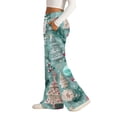 thumbnail image 4 of Women's Fashion Casual Loose Printed Wide-Leg Sports Pants with Christmas Print, Comfortable Home and Outdoor Wear, Elastic Waist with Drawstring for Easy Fit, Sky Blue, 2XL, 4 of 7