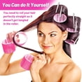 thumbnail image 5 of Jumbo Hair Curlers Rollers, 12Pcs 60mm Jumbo Hair Roller Curlers Self Grip Holding Rollers with 12Pcs Hair Clips for Long Straight Thick Hair (Rose Red), 5 of 7