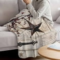 thumbnail image 3 of Texas Star Vintage Blanket Soft Cozy Warm Throw Blanket for Couch, Plush Fuzzy Flannel Fleece Blankets for Sofa, Brown Retro Berry Beige Wooden Branches Bed Blankets Gifts for Men, 40"x50", 3 of 9