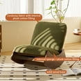 thumbnail image 3 of Solid Wood Frame Glider Rocking Chair with Thick Cushion, High-Quality Upholstered Chair with Ergonomic, for living Room, Bedroom, Green, 3 of 9