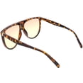 thumbnail image 4 of Oversize Flat Top Aviator Sunglasses Gradient Teardrop Flat Lens 60mm (Tortoise / Orange Yellow), 4 of 4