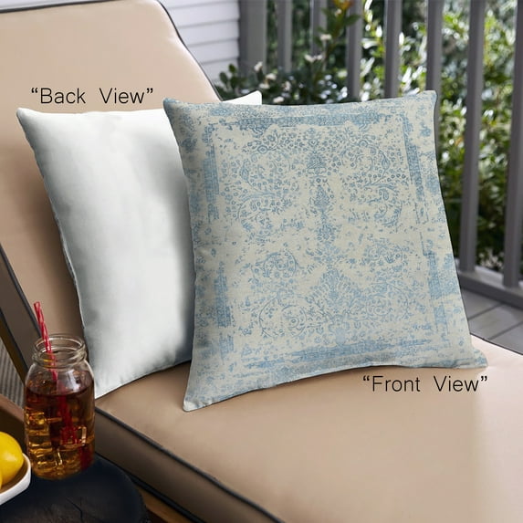 Ahgly Company Outdoor Square Mid-Century Modern Throw Pillow, 18 inch by 18 inch
