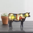 thumbnail image 3 of 2x Animal Adorno de Estatua Estatuilla de Múltiples Capas Macarena Luz nocturna en forma de vaca, 3 of 3