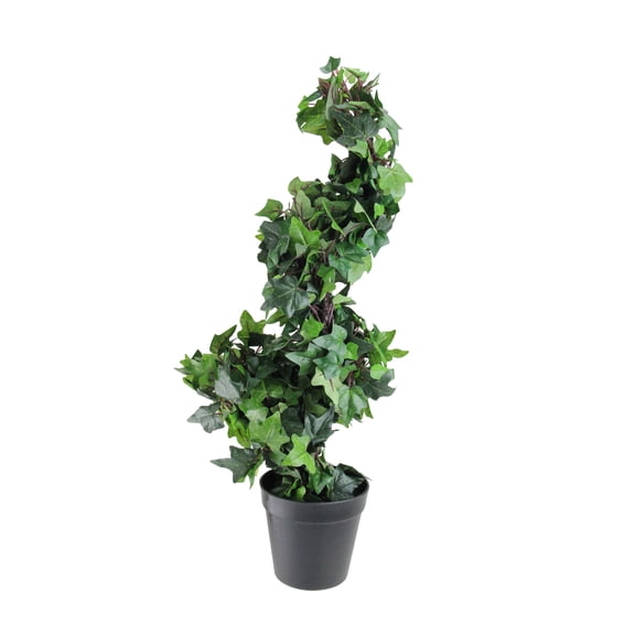 Northlight 1.8 FT Green and Black Potted Ivy Spiral Topiary Artificial Christmas Tree - Unlit