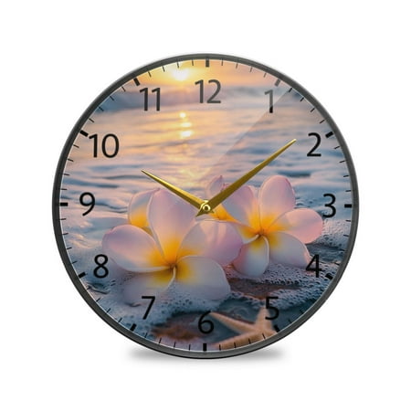 BZSMCE Wall Clock Acrylic Size：9.5*9.5in/11.9*11.9in Tropical Bliss Design Pattern Clock