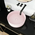 thumbnail image 2 of Pink art ceramic vessel sink for bathroom simple to clean and install, 2 of 7