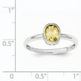 thumbnail image 3 of Sterling Silver Rhodium-plated Polished Citrine Oval Ring, 3 of 3