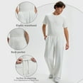 thumbnail image 5 of FEDTOSING Baggy Sweatpants Men Wide Leg Comfy Lounge Pants Loose Fit Elastic Waist Casual Track Pant, 5 of 7
