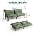 thumbnail image 5 of Linsy Home 71" W Corduroy Convertible Futon Sofa Bed, Army Green, 5 of 10