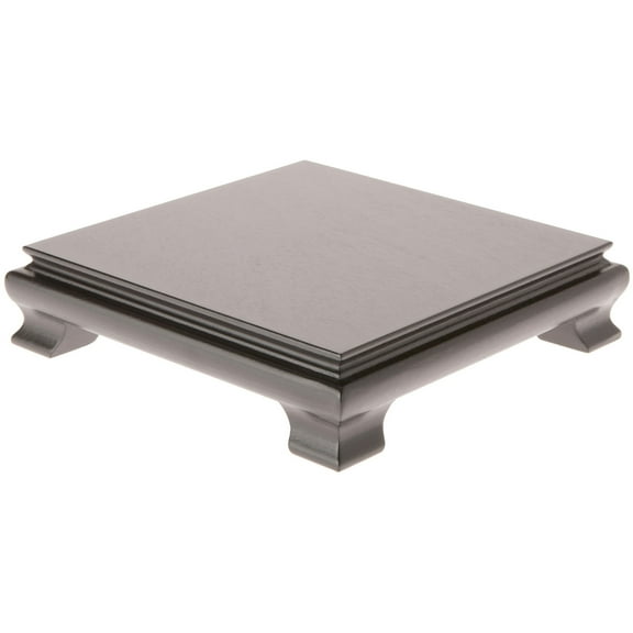 Plymor Black Square Wood Veneer Footed Display Base, 8.625" W x 8.625" D x 2" H (8" x 8" Display Area)