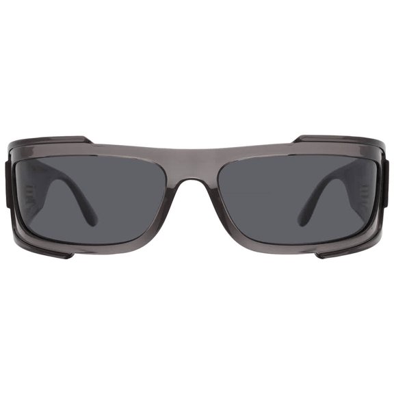 Versace VE4446 593/87 67mm Rectangle Sunglasses Men's Grey Transparent
