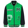 thumbnail image 1 of Chaqueta Minecraft Creeper Little Boys Varsity Green 7, 1 of 7