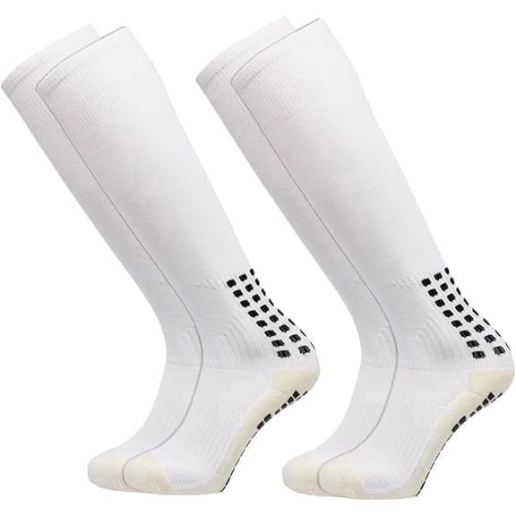 Sainberth Mens Knee High Grip Soccer Socks Non Slip Long Socks for Football Basketball Sports