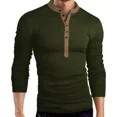 thumbnail image 3 of Playera Slim Fit Cuello Mao Con Botones Manga Larga De Moda, 3 of 8