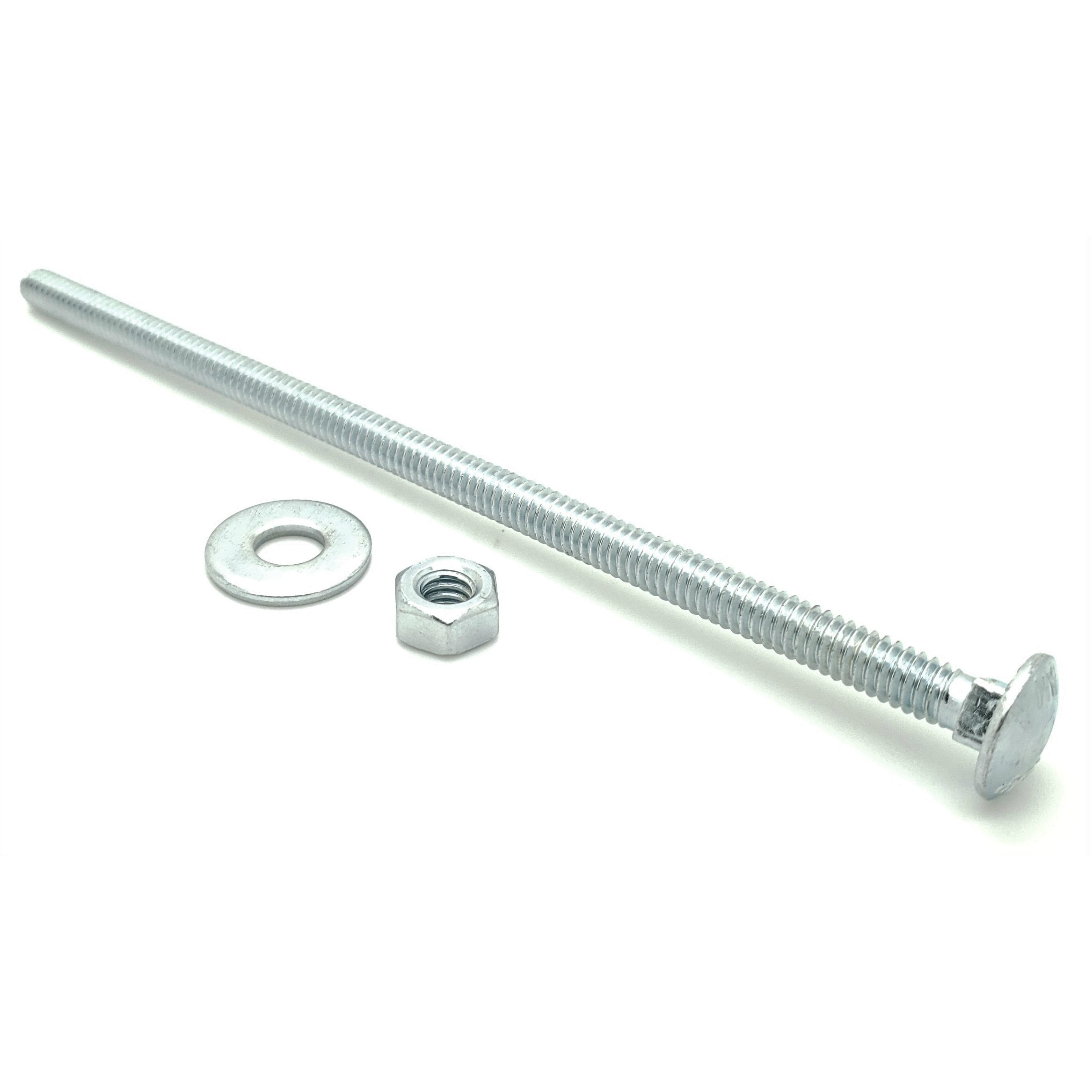 100 Qty 1/420 x 6" Long Carriage Bolts Set w/ Nuts & Washers (BCP292)