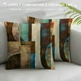 thumbnail image 3 of ONETECH  Brown Decorative Throw Pillow Covers Teal Pillow Cover Modern Geometry Abstract Art Decorative Pillows for Living Room Bedroom Sofa Couch Outdoor Pillow Covers, 3 of 5
