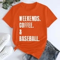 thumbnail image 1 of T-Shirt à Manches Courtes pour Femmes Seductiva Offres du Jour Liquidation Fins de Semaine pour Femmes Café Baseball T-Shirt Imprimé Coton Col Rond Décontracté Manches Courtes, 1 of 4