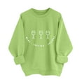 thumbnail image 5 of MELDVDIB Womens Thanksgiving Sweatshirt Funny Printed Fashion Casual Solid Color Oversized Hoodless Sweatshirt Fall Winter Long Sleeve Loose Pullover Tops Green S, 5 of 7
