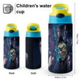thumbnail image 2 of Goosebumps Kids Water Bottle with Silicone Straw And Spill-Proof Lid, 16.9oz Stainless Steel Double-Wall Vacuum Insulated Water Bottles for Boys Girls, 2 of 8