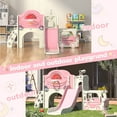 thumbnail image 6 of NYEEKOY 9-In-1 Toddler Slide, Bus-Themed Kids Slide and Climber Playset with Basketball Hoop, Ring-Toss, Car Playhouse, Kids Indoor and Outdoor Playground for Baby Age 1-8, 6 of 11