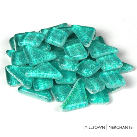 Mosaic Tile Stone Milltown Merchants Glitter Mosaic Tile Pieces - Bulk Sparkle Mosaic Tiles - Shimmer Tile Assortment For Backsplash, Murals, Stepping Stones, and Mosaics ()