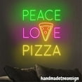 thumbnail image 2 of Handmadetneonsign Peace Love Pizza Neon Sign, Pizza Food Wall Art Decor, Pizza Store Wall Decor 65786, 2 of 5