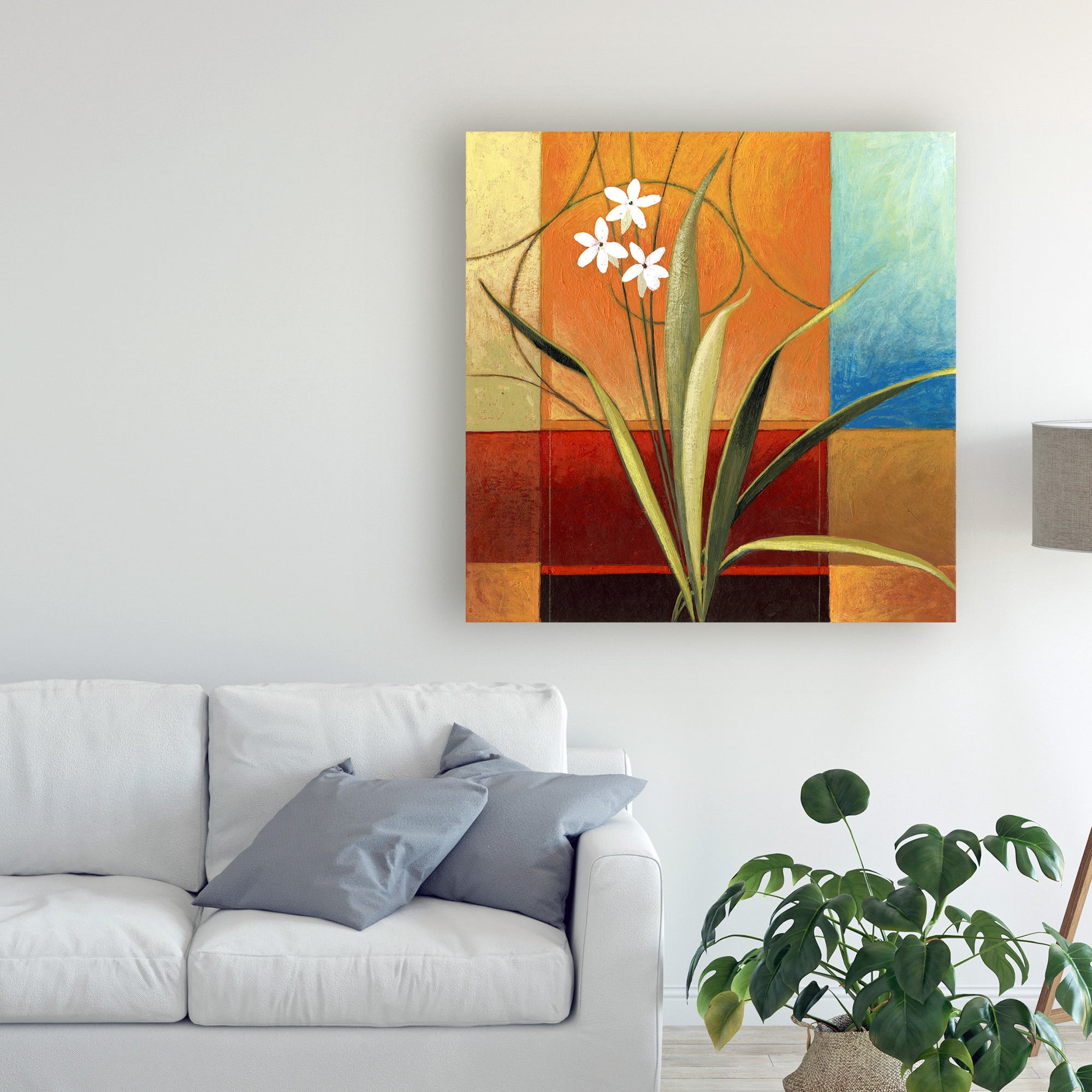 Trademark Fine Art 'Narrow Palm On Patches' Canvas Art by Pablo Esteban