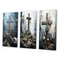 thumbnail image 3 of Designart "Sacred Solace Religious Cross wall art III" Christianism Wall Art Set Of 3 - Red Christianism Gallery Wall Set For Home Decor, 3 of 7