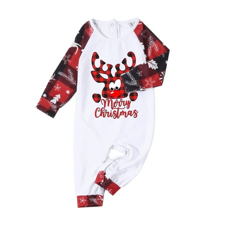 

Labels For Kids Clothing And School Supplies Parent-child Attire Christmas Suits Patchwork Plaid Printed Homewear Round Neck Long Sleeve Pajamas Two-piece Baby Sets