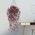 thumbnail image 5 of yulier Artificial Violet Hanging Flowers for Outdoor Decoration, Fake Hanging Plants for Summer Outside Home Porch Garden Patio Hanging Planter, Purple, 5 of 5