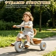 thumbnail image 6 of KORIMEFA Toddler Tricycle for Ages 2-5 Boys Girls, Beginner Tricycle for kids with Quiet Ride Wheels and Storage Bin, Brown, 6 of 13