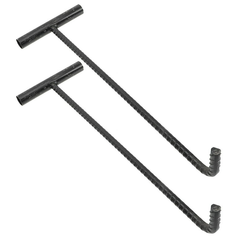 2Pcs Manhole Cover Lifter Stainless Steel T Hook Pull Hook Manhole Cover  Hook Manhole Tool 