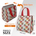 thumbnail image 3 of Pioneer Flower Floral Print Pattern Insulated Lunch Bag for Women & Adults,Large Portable Soft Cooler Lunch Bag,Thermal Food Storage Tote with Pearl Cotton,8.66L,8.75x5.75x9.5 Inch, 3 of 6