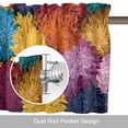 thumbnail image 6 of Colorful Dahlia Valance Curtain for Windows Modern Abstract Orange Yellow Blue Flower Oil Painting Style Rod Pocket Curtain Valances Short Window Treatments for Kitchen Bathroom Laundry 60 x 18 Inch, 6 of 9