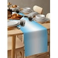 thumbnail image 6 of ERUNPONLY Sky Blue Ombre Table Runner - 72 Inch Long Blue White Gradient Modern Abstract Art Cotton and Linen Blended Dress Scarves Farmhouse Table Runner for Kitchen Dining, Coffee Table, 18" x 72", 6 of 8
