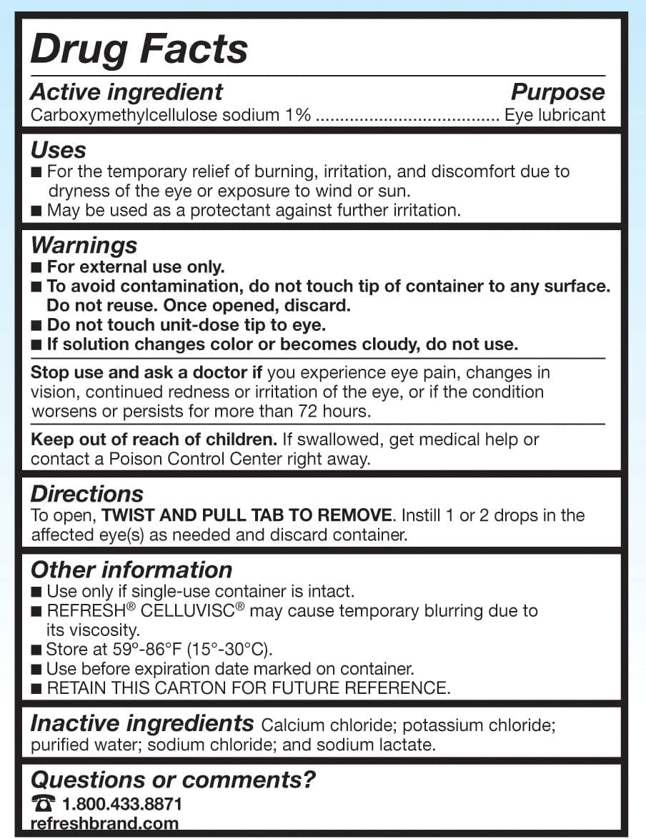 Refresh Celluvisc Lubricant Eye Gel Single-use Containers 30 Ea (Pack of 2)