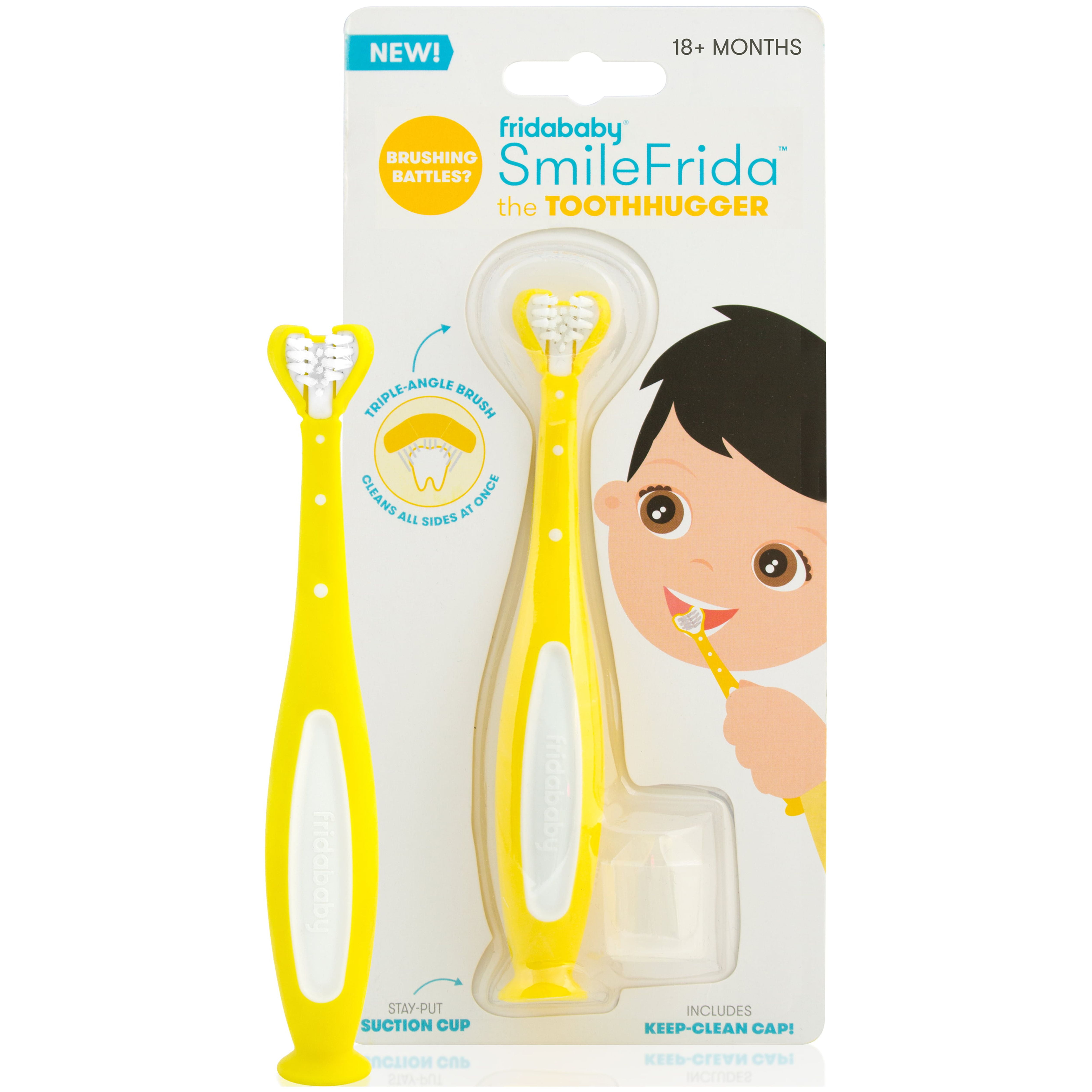 (2 pack) Triple-Angle Toothhugger Toothbrush For Toddlers