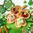 thumbnail image 6 of Chanana St. Patrick's Day Plates Shamrock Bamboo Serving Platter Wooden Clover Shaped Candy Dish Fruit Snack Plate Irish Heart Appetizer Serving Tray for St Patrick's Supplies, 6 of 6